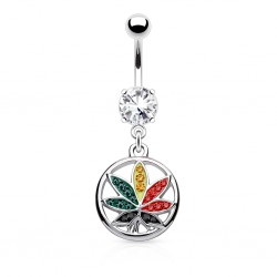 Piercing nombril cannabis 18 - Multicolore
