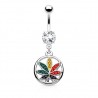 Piercing nombril cannabis 18 - Multicolore