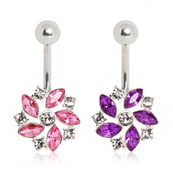 Piercing nombril cristal 15 - Fleur twist