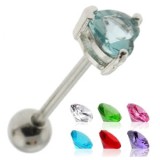 Piercing langue 35 - Cristal coeur
