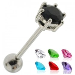 Piercing langue 38 - Cristal rond