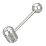 Piercing langue 82 - Pilule double strass