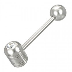 Piercing langue 82 - Pilule double strass