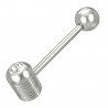 Piercing langue 82 - Pilule double strass