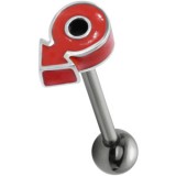 Piercing langue 119 - Homme sur fond rouge