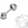 Piercing langue 30 - Boule croix