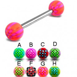Piercing de langue UV 21 - Checker bicolore