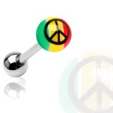 Piercing de langue UV 76 - Rasta peace