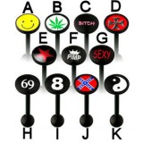 Piercing langue logos série PTFE black