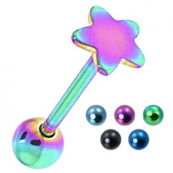 Piercing pour langue PVD 03 - étoile