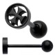 Piercing pour langue PVD 12 - Croix de malte cercle noir