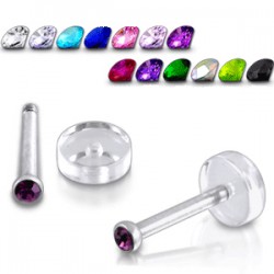 Piercing micro-labret 36 - Strass base dévissable