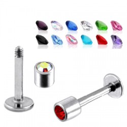 Piercing micro-labret 37 - Cylindre strass