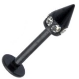 Piercing micro-labret 76 - Black-line pointe multistrass