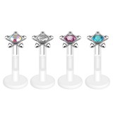 Piercing micro-labret PTFE 91 - étoile strass