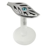 Piercing micro-labret PTFE 110 - Feuille strass