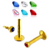 Piercing micro-labret 90 - Strass in gold ip