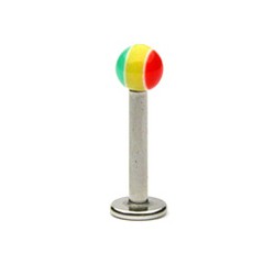 Piercing micro-labret acry 06 - Rasta boule