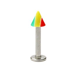 Piercing micro-labret acry 07 - Rasta pointe
