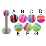 Piercing micro-labret acry 11 - UV boule striée