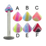 Piercing micro-labret acry 15 - UV pointes striées