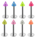 Piercing micro-labret acry 26 - Fluo pointe