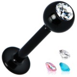 Piercing micro-labret 20 - Black-line strass