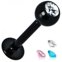 Piercing micro-labret 20 - Black-line strass