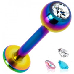Piercing micro-labret 25 - PVD rainbow strass