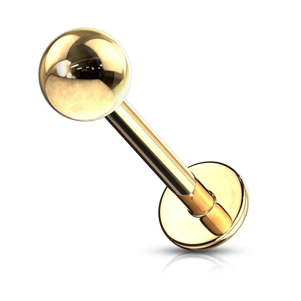 Piercing labret 11 - Boule plaqué-or