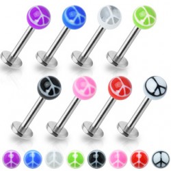 Piercing labret UV 21 - Peace and love