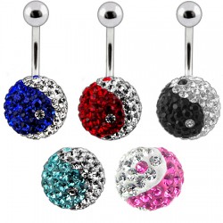 Piercing nombril cristal 25 - Férido yin yang