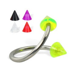 Piercing micro-spirale 03 - UV unicolore pointes