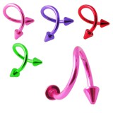 Piercing micro-spirale 41 - PVD néon pointes