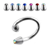 Piercing micro-spirale 42 - Pointes strass