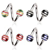 Piercing micro-spirale 44 - Acier boules striées