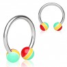 Piercing micro-circulaire 17 - UV rasta boules