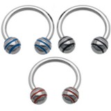 Piercing fer à cheval 07 - Acier boules striées
