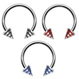 Piercing fer à cheval 28 - Métal pointes striées