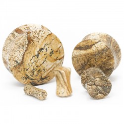 Plug courbe en jaspe picasso