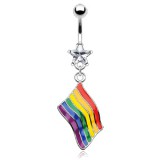 Piercing nombril Gay pride 04 - Drapeau