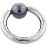 Piercing anneau 1,6mm 26 - Hématite