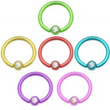 Piercing anneau 1,6mm 84 - PVD néon strass