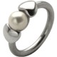 Piercing anneau 1,6mm 99 - Coeur et perle