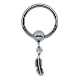 Piercing micro-bcr 118 - Plume pendante