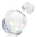 Plug courbe facettes en opalite