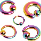 Piercing anneau PVD rainbow 02 à 06mm