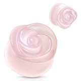 Plug courbe flower en quartz rose