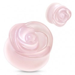 Plug courbe flower en quartz rose