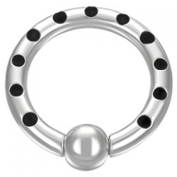 Piercing anneau en acier points noirs 03mm